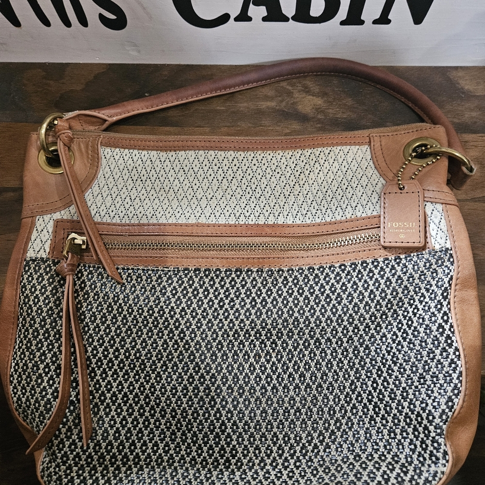 Fossil Black and Tan Shoulder Bag - Picture 13 of 14